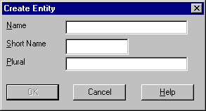 Create Entity dialog box