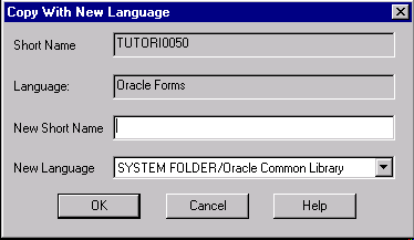 Copy With New Language dialog box